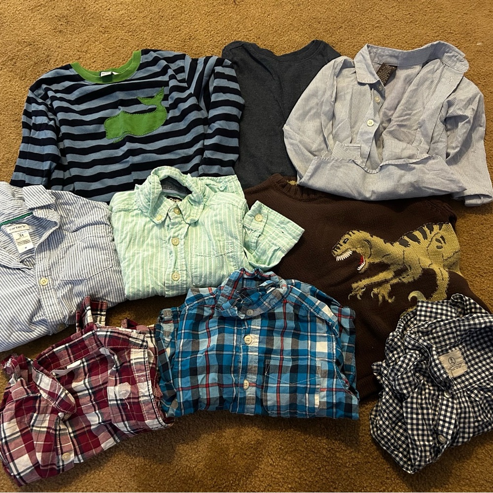 Kids Striped and Plaid Shirt Set
